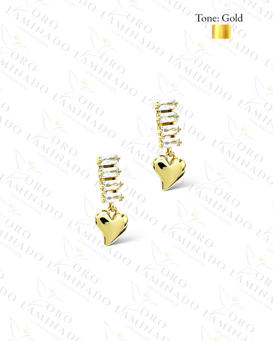 High Quality Heart Diamond Earrings Y359