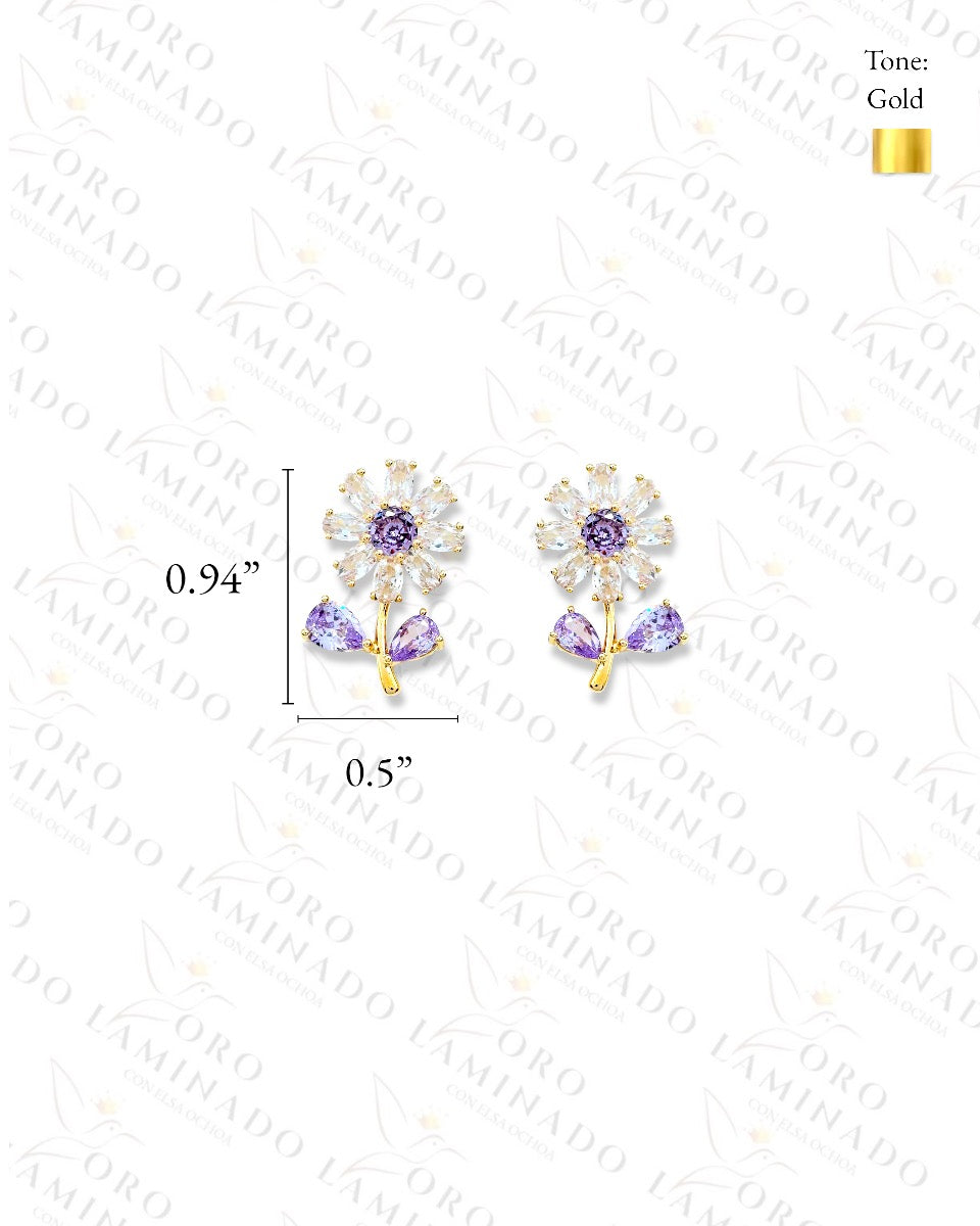 High Quality Purple Flower Earrings B191