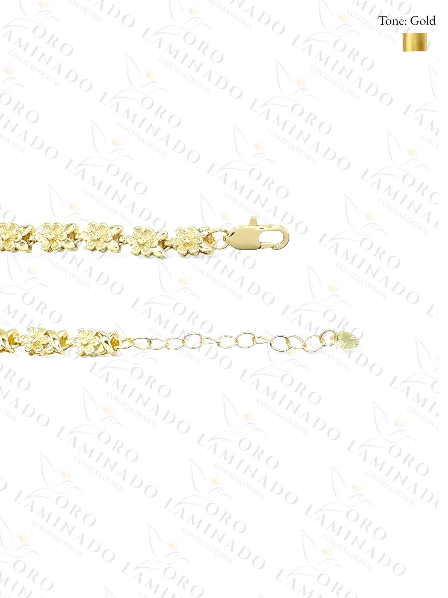 San Judas Golden Flower Bracelet B181