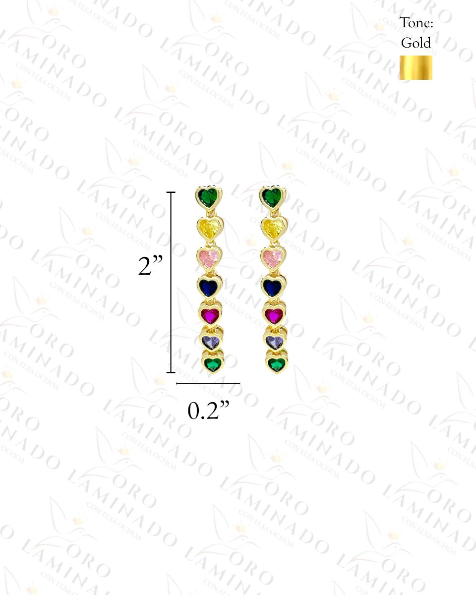 Multicolor Mini Heart Earrings Y56