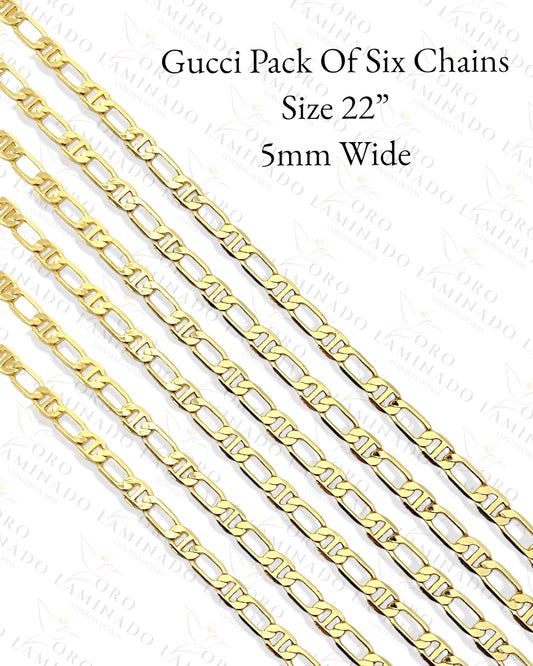 High Quality Gucci Chain Pack of 6 Size 22" C363