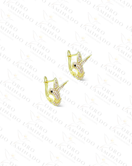 High Quality Light Pink Hummingbird Hoop Earrings G89