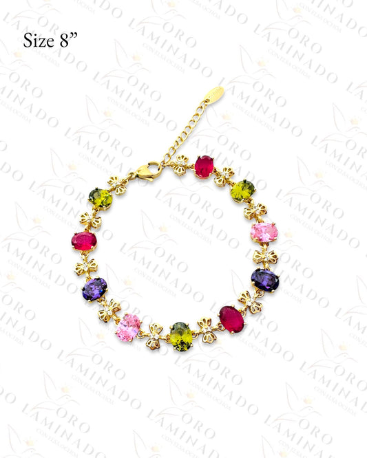 High Quality Multicolor Crystal Bracelet (Gold Filled) R226