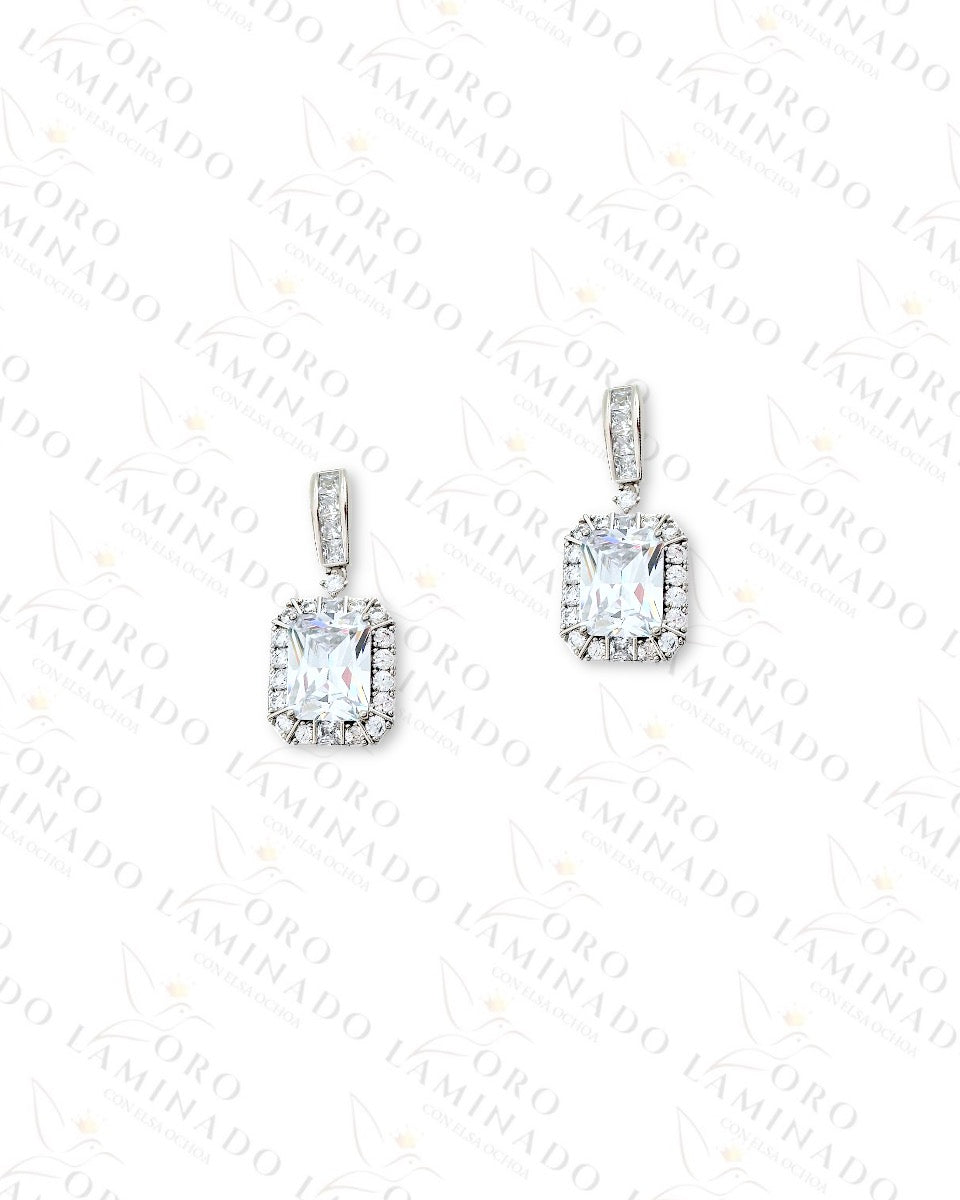 High Quality Square Diamond Earrings C394