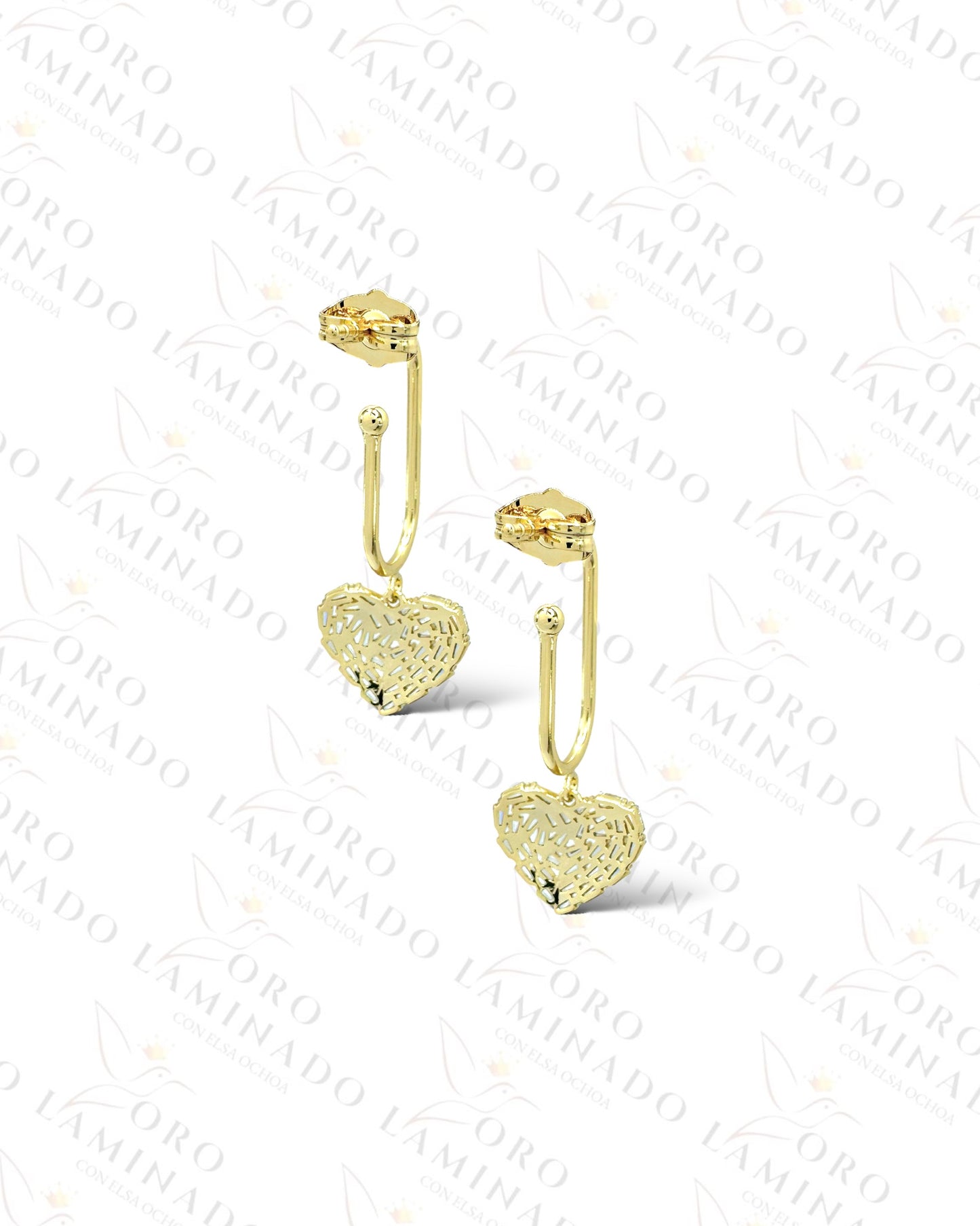 High Quality Clear Stones Heart Earrings R380