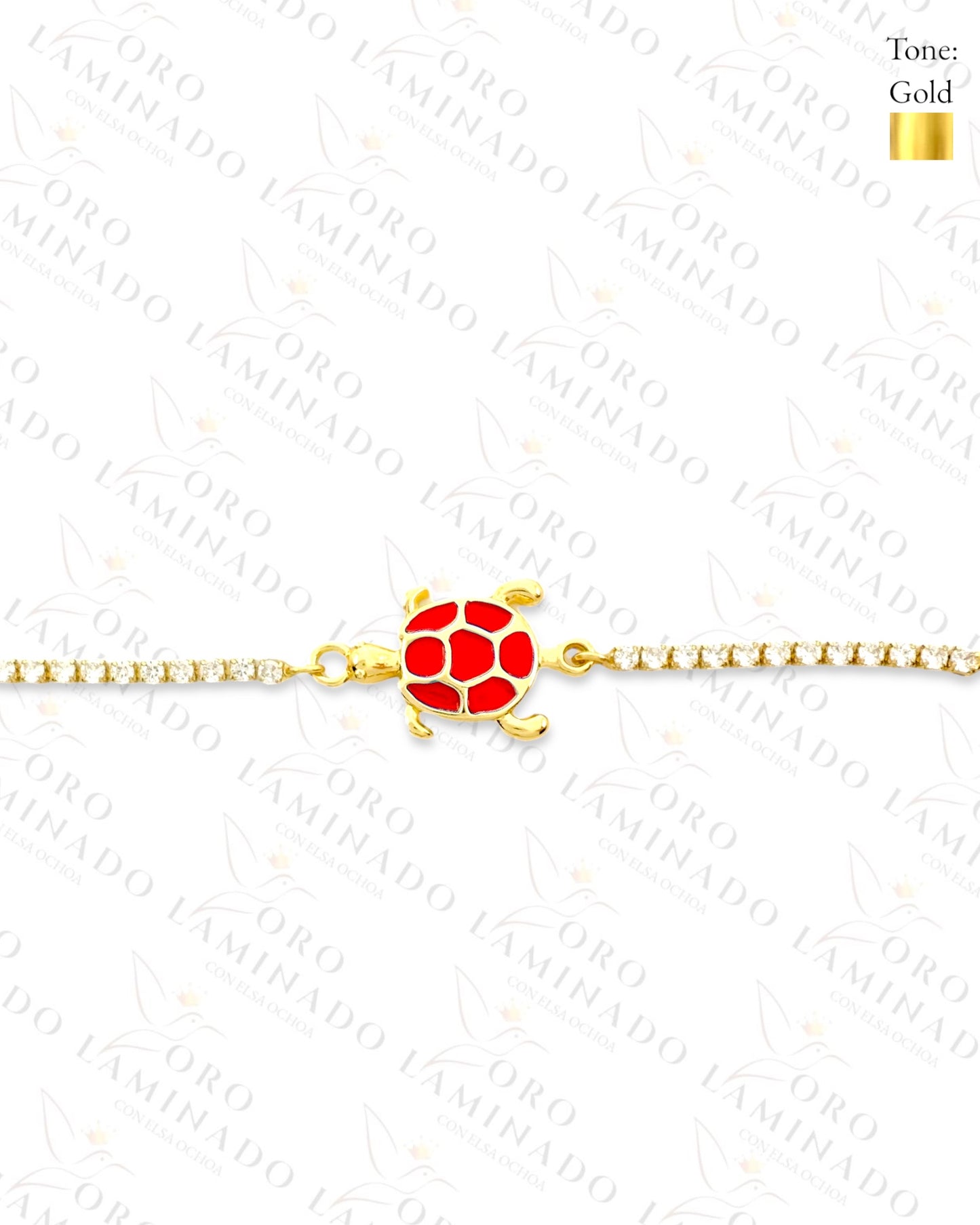 Gold Filled Red Sea Turtle Adjustable Bracelet R401