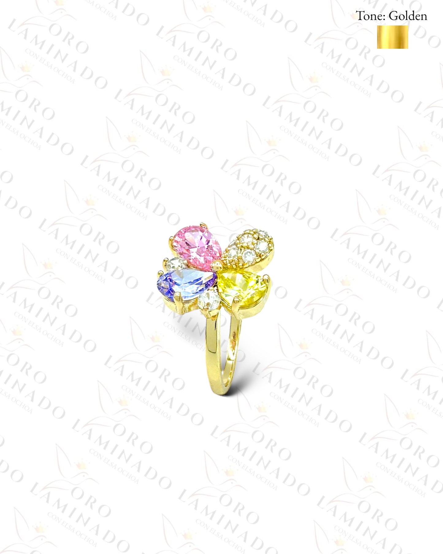 High Quality Multicolor Crystal Flower Ring G453