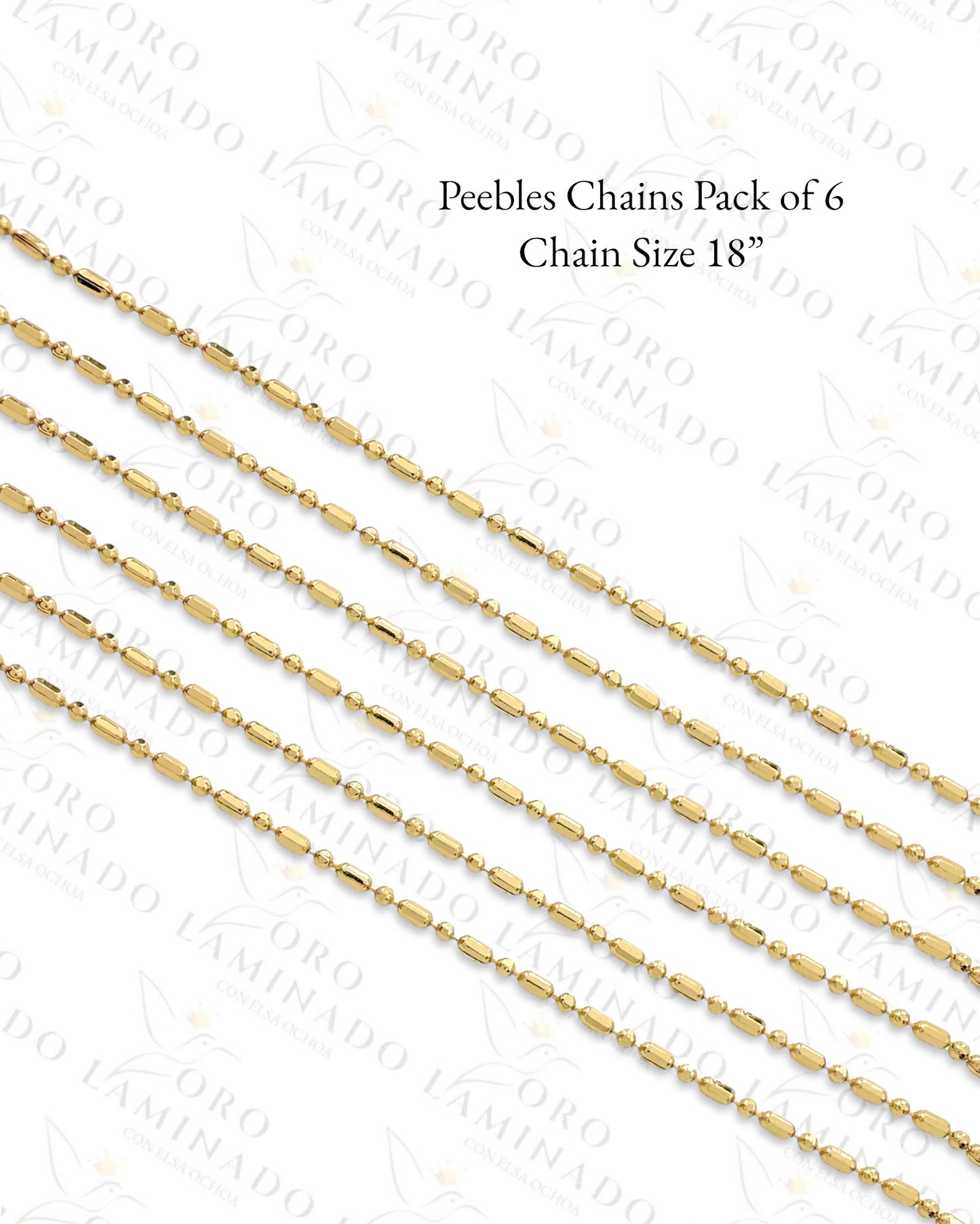 High Quality Packet of 6 Pebbles Design Chain Size 18"