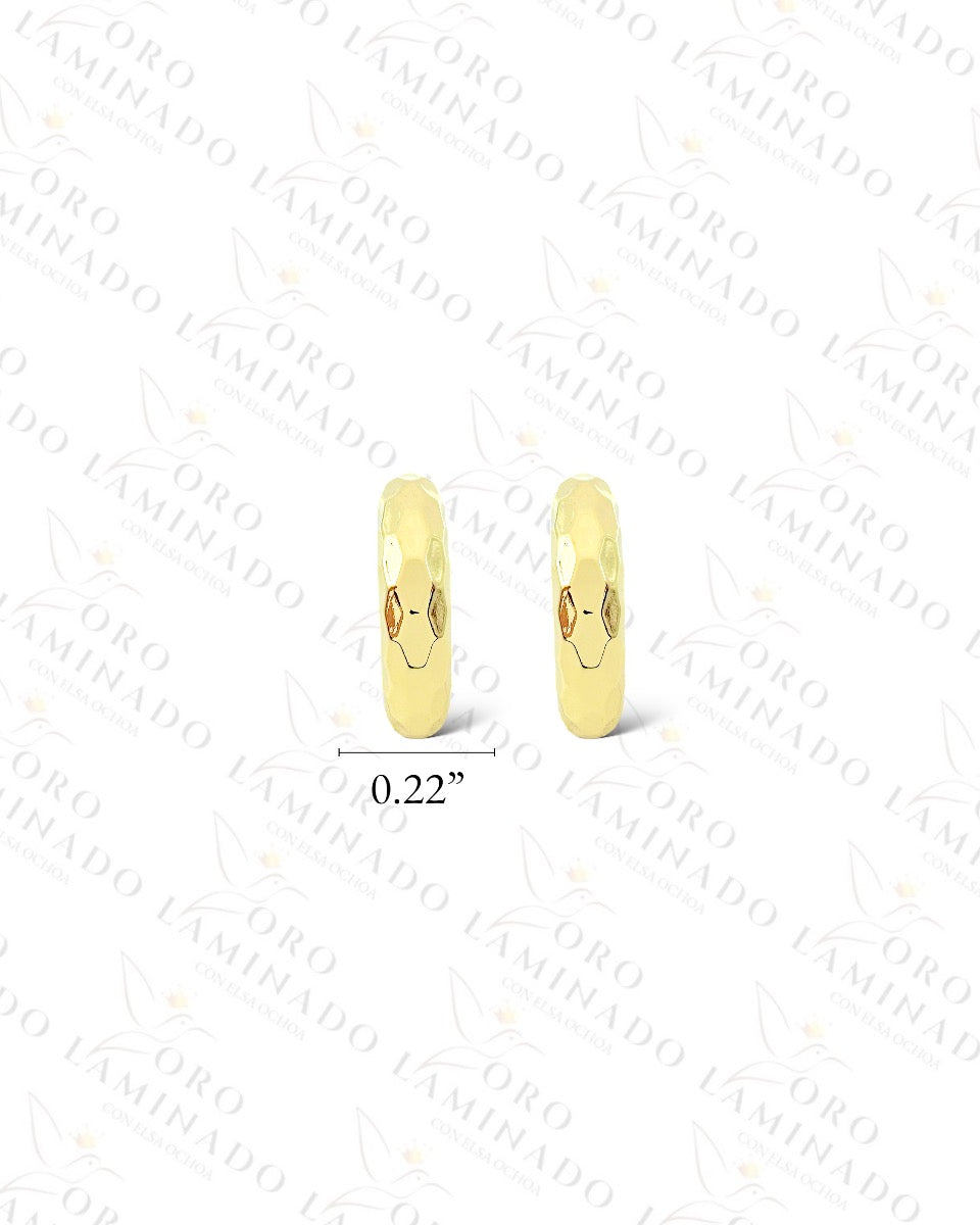 High Quality Textured C-Shape Earrings (Gold Filled) C326