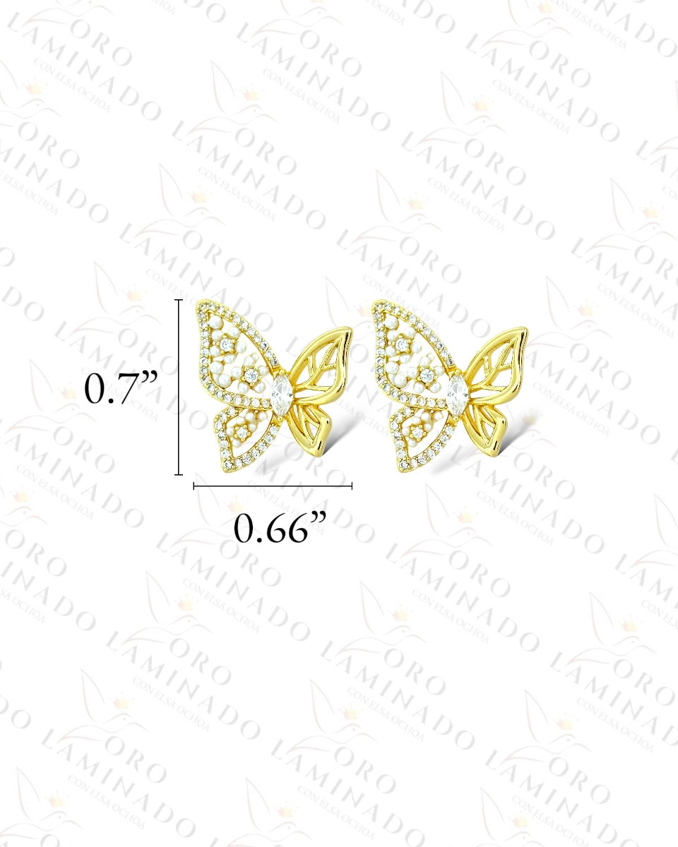 High Quality Pearl Butterfly Earrings R228