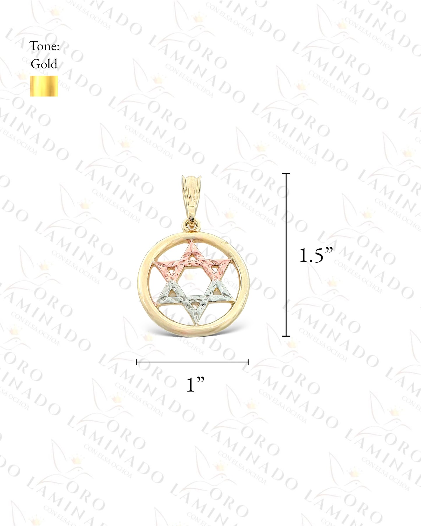 Three Tones Star of David Pendant G311