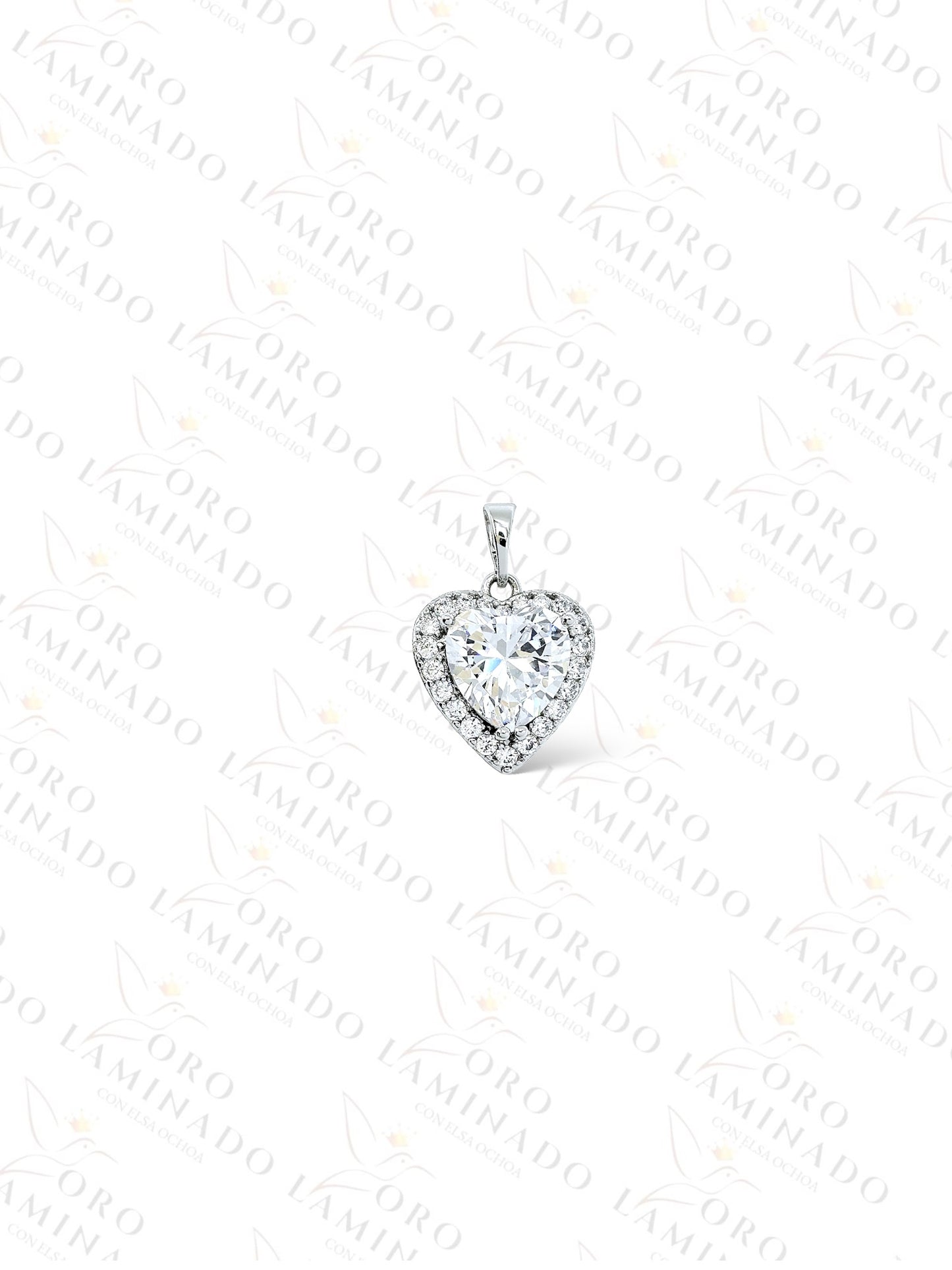 Gold Filled High Quality Silver Crystal Heart Pendant G396