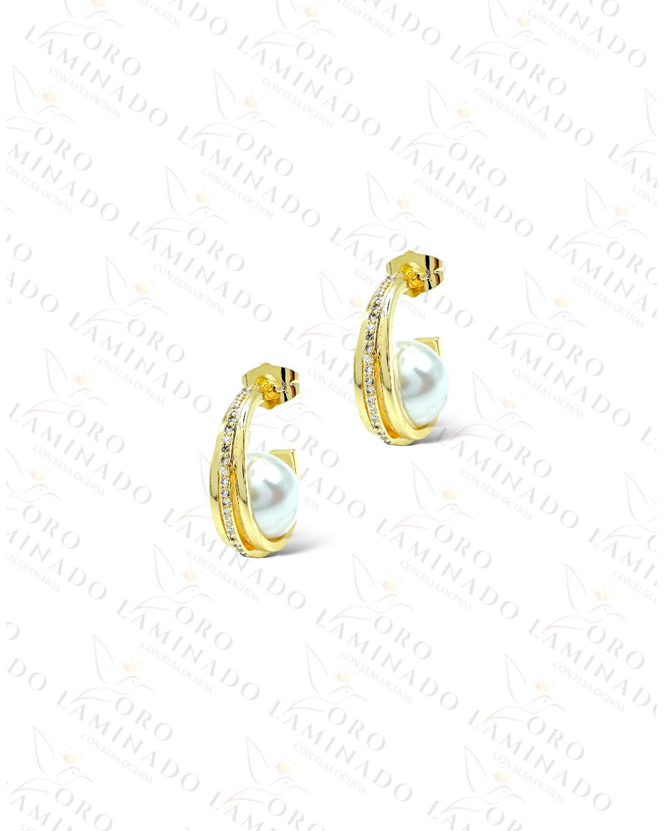 High Quality Pearl Hoop Earrings R319