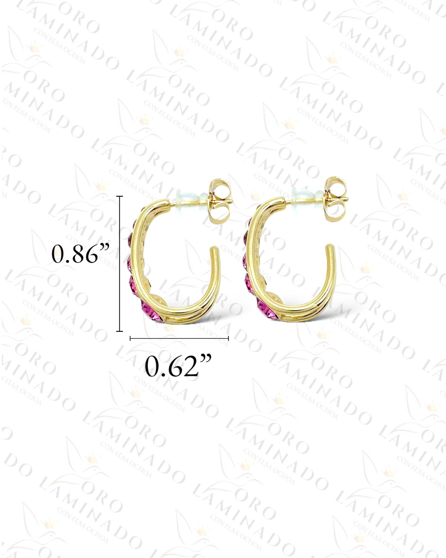 High Quality Pink Stone Earrings Y475