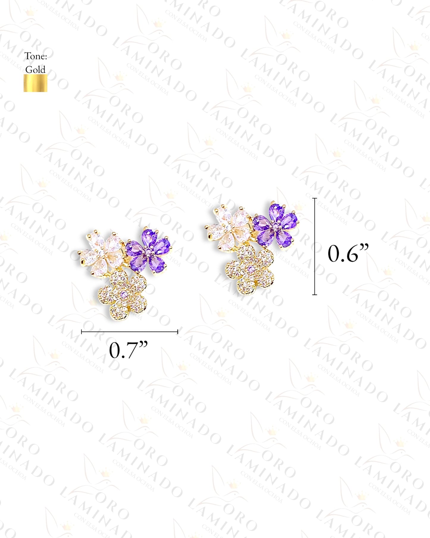 High Quality Purple Flower Earrings C278