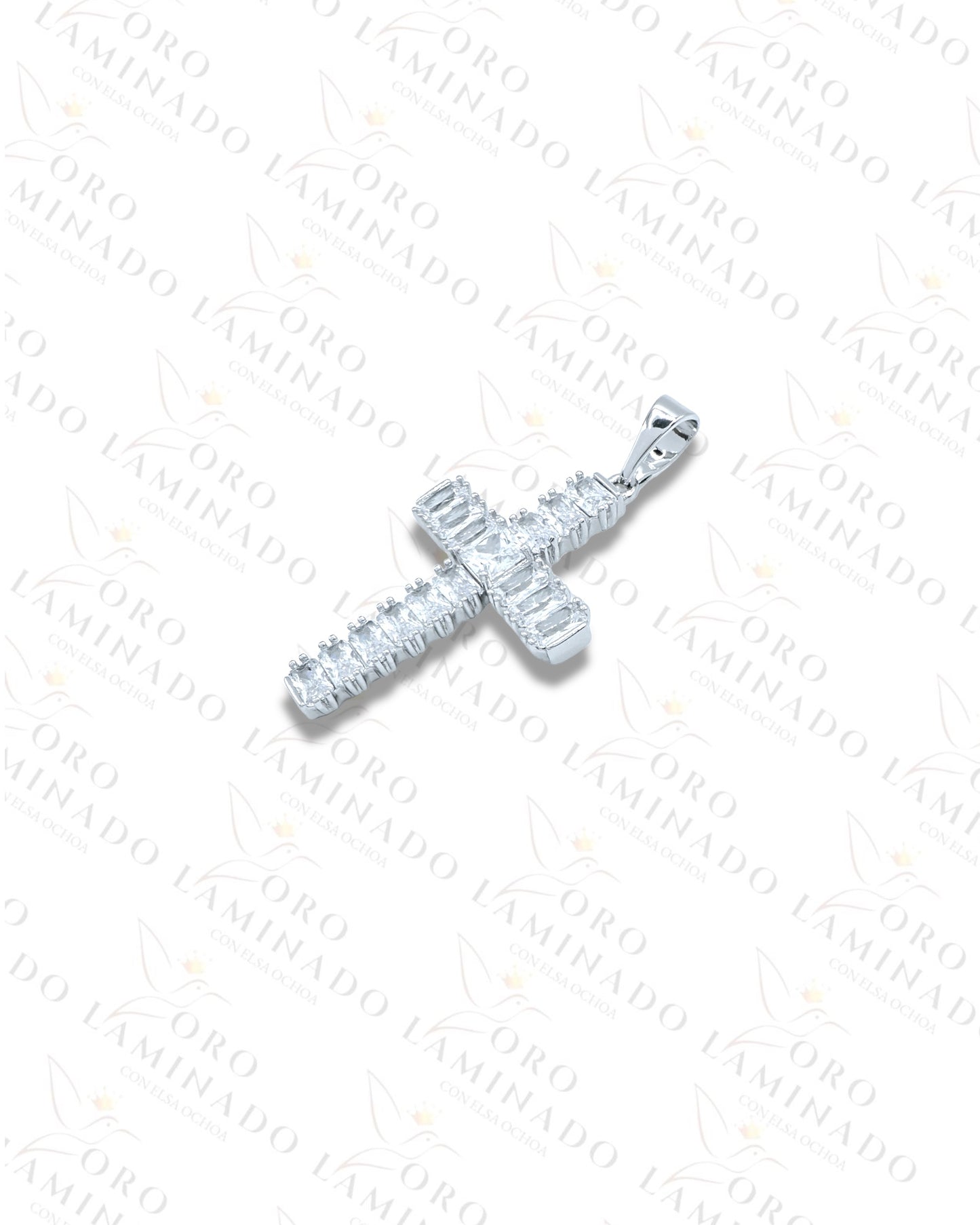 High Quality Silver Crystal Cross Pendant B344