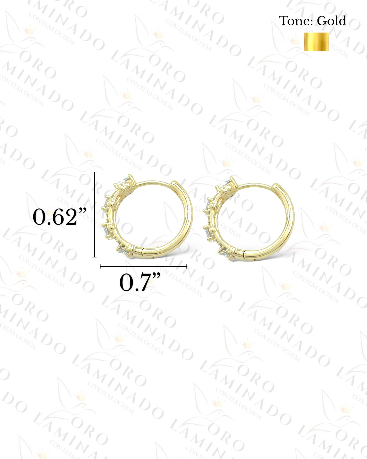 High Quality Round Stone Hoop Earrings R457