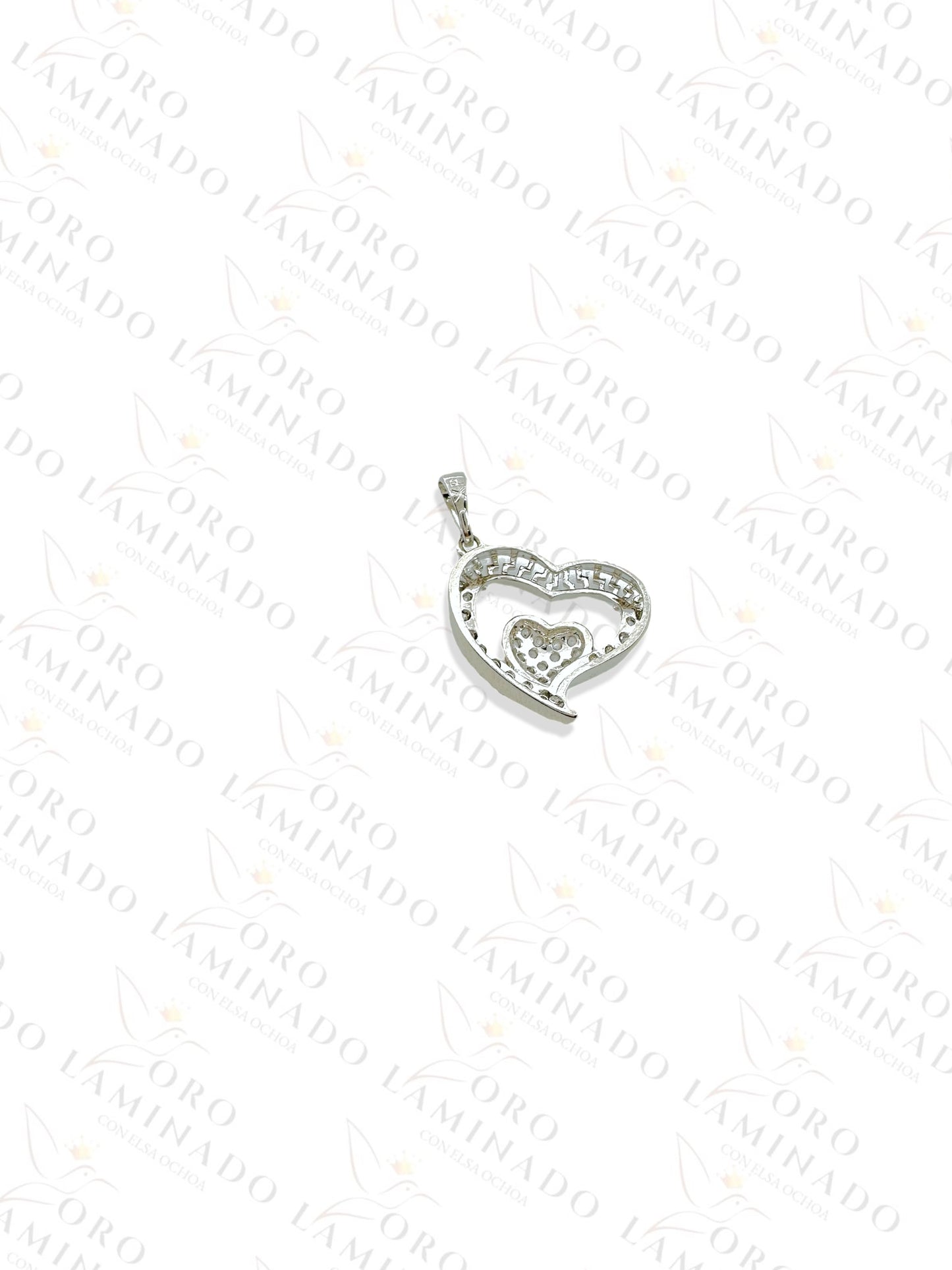 High Quality Silver Double Heart Pendant Y337