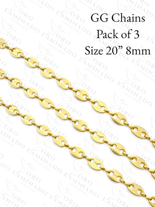 GG Chains Pack of 3 Size 20" 8mm Y353