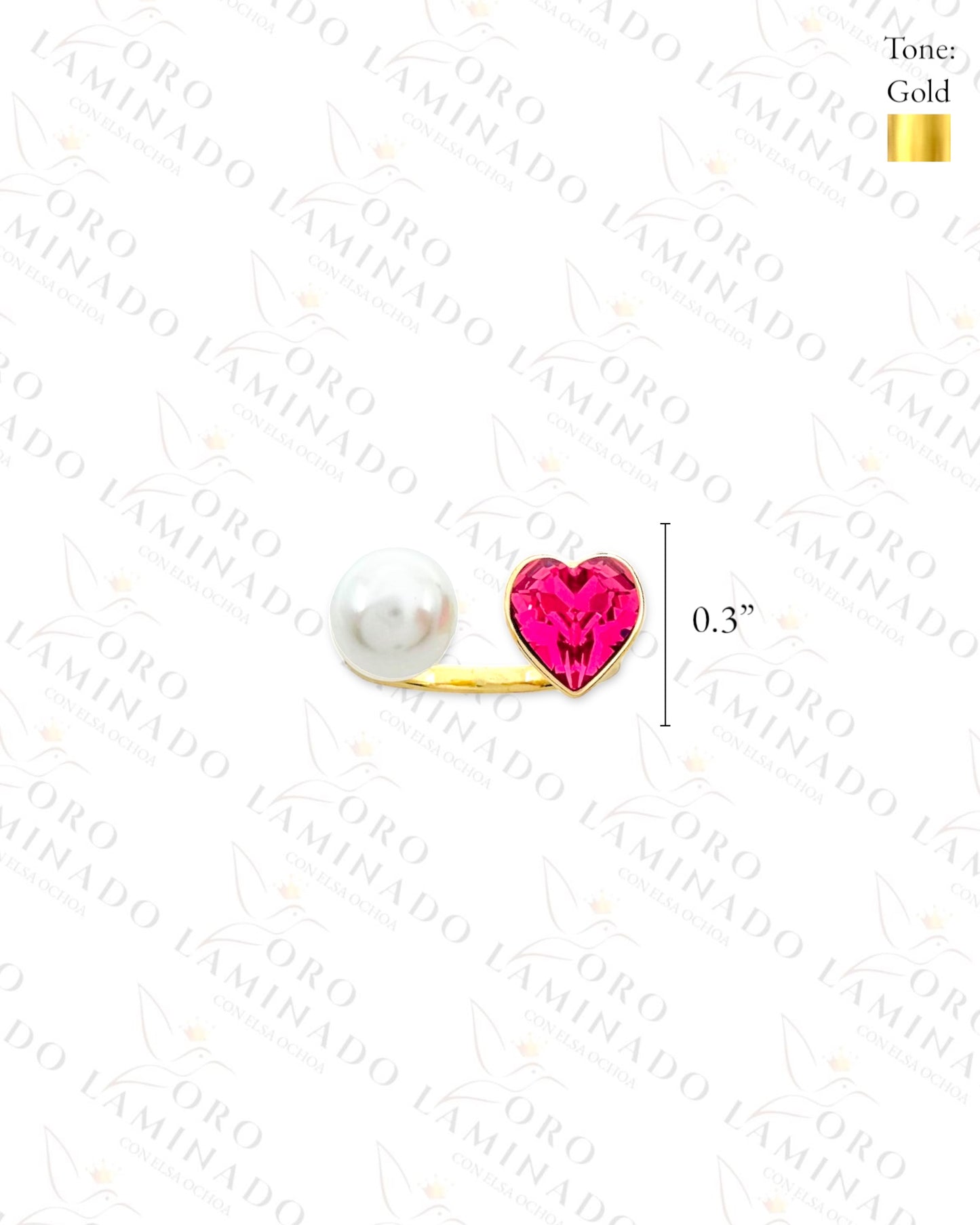 High Quality Adjustable Pink Heart Ring (Gold Filled) G126