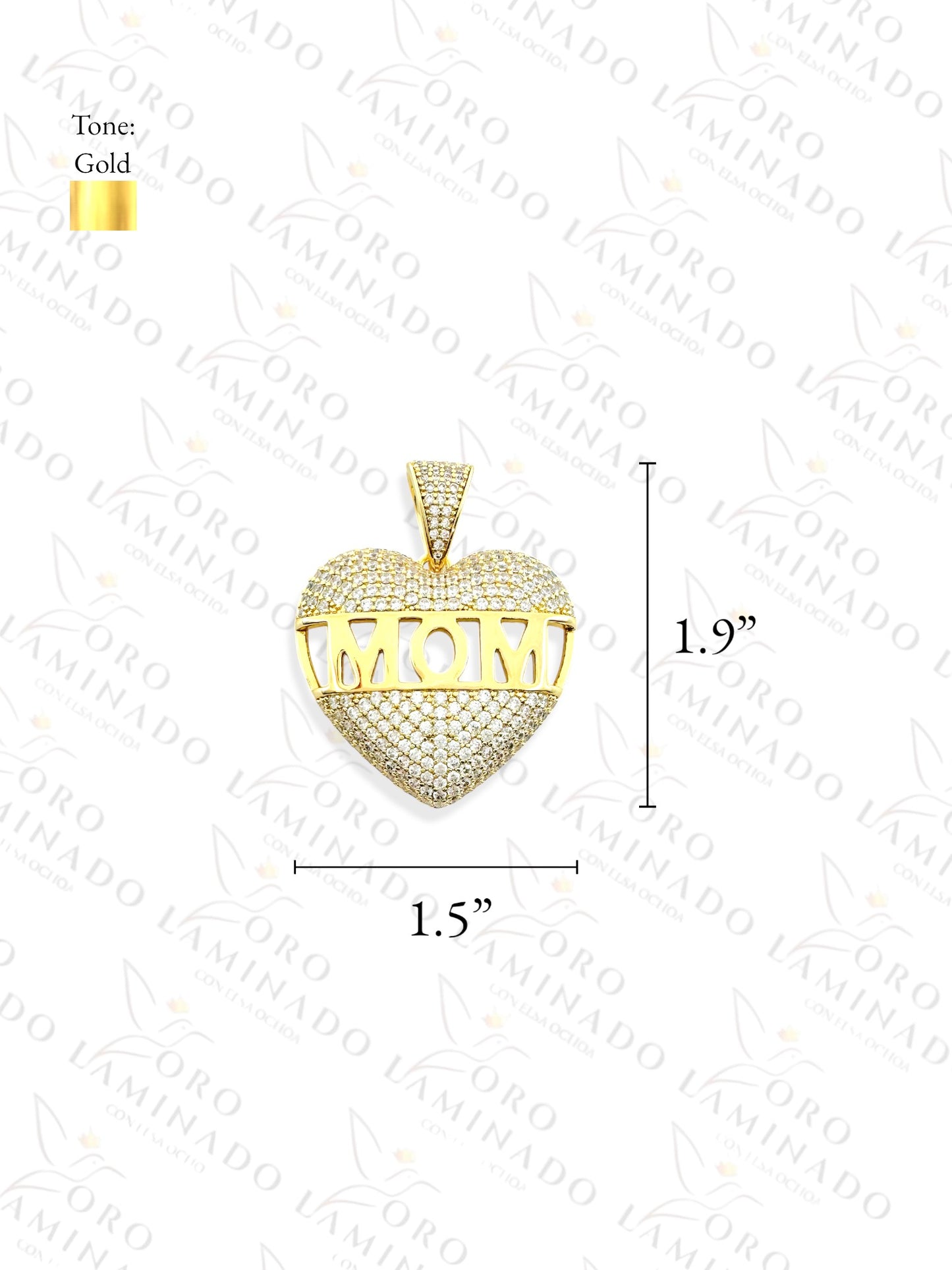 High Quality "MOM" Heart Pendant Y397