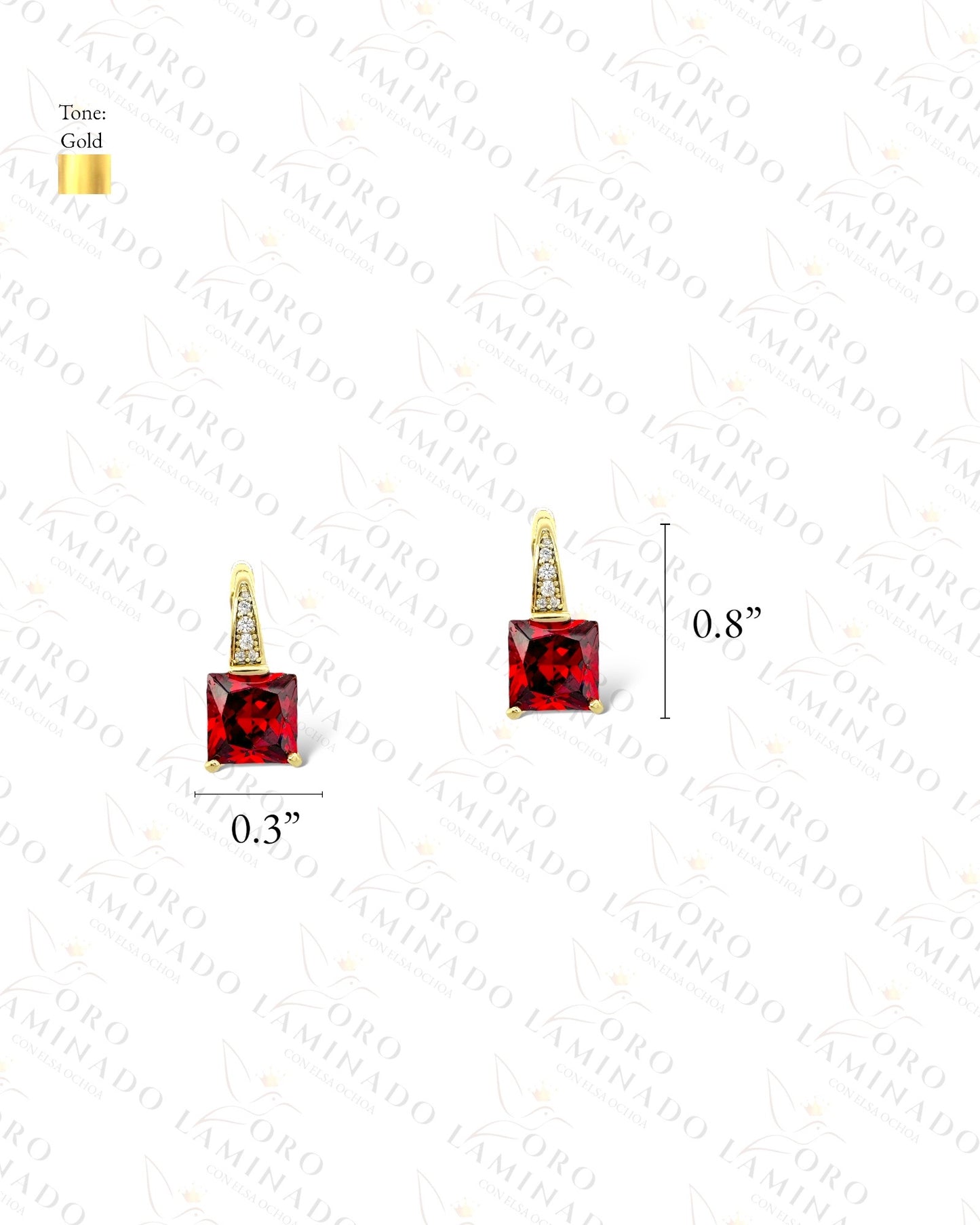 High Quality Red Stone Earrings Y356