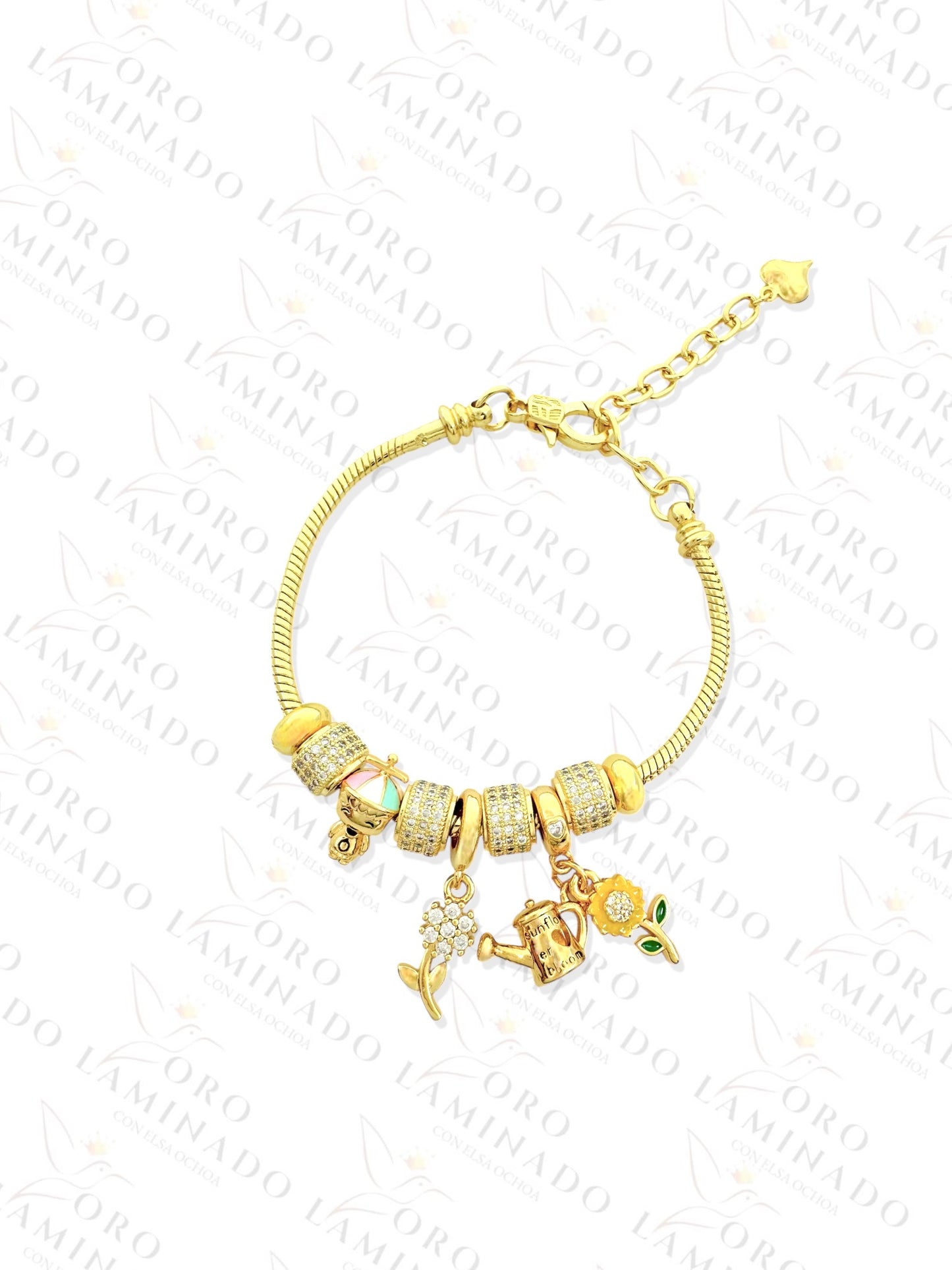 Flower Charm Bracelet (Gold Filled) R303