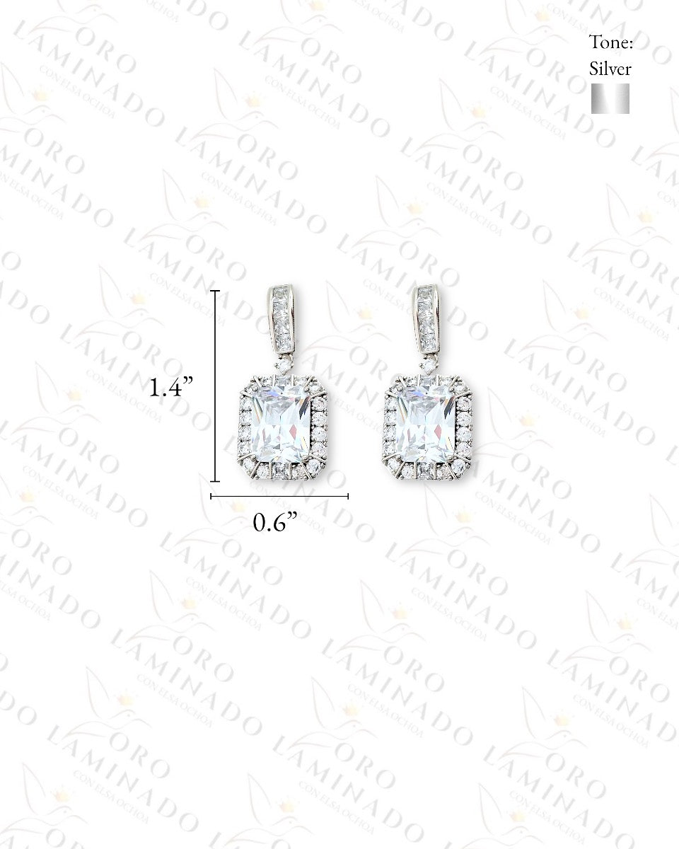 High Quality Square Diamond Earrings C394