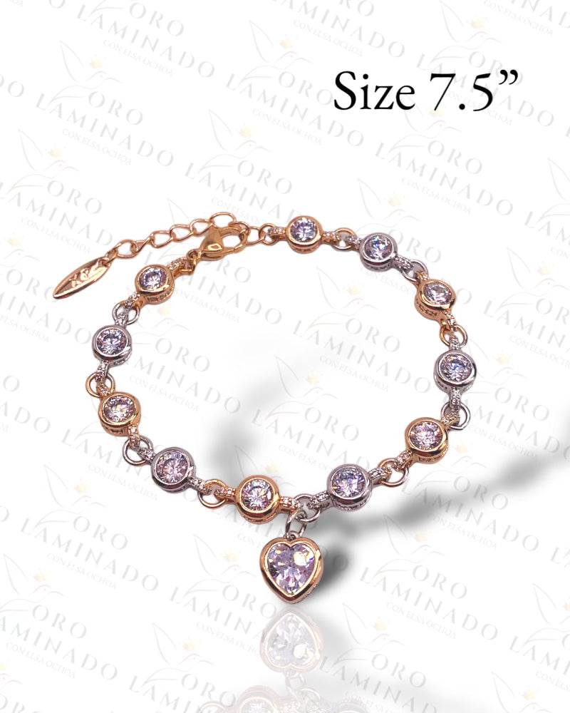 High Quality Two Toned Heart Bracelet Y205