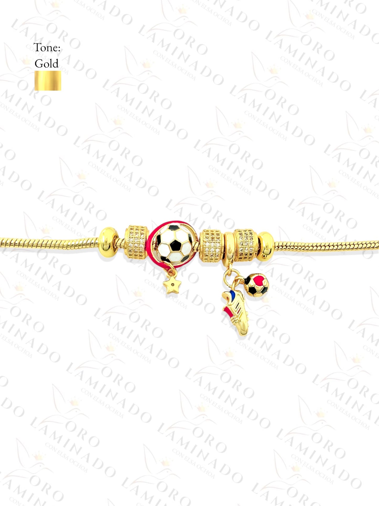 Soccer Ball Charm Bracelet (Gold Filled) B99