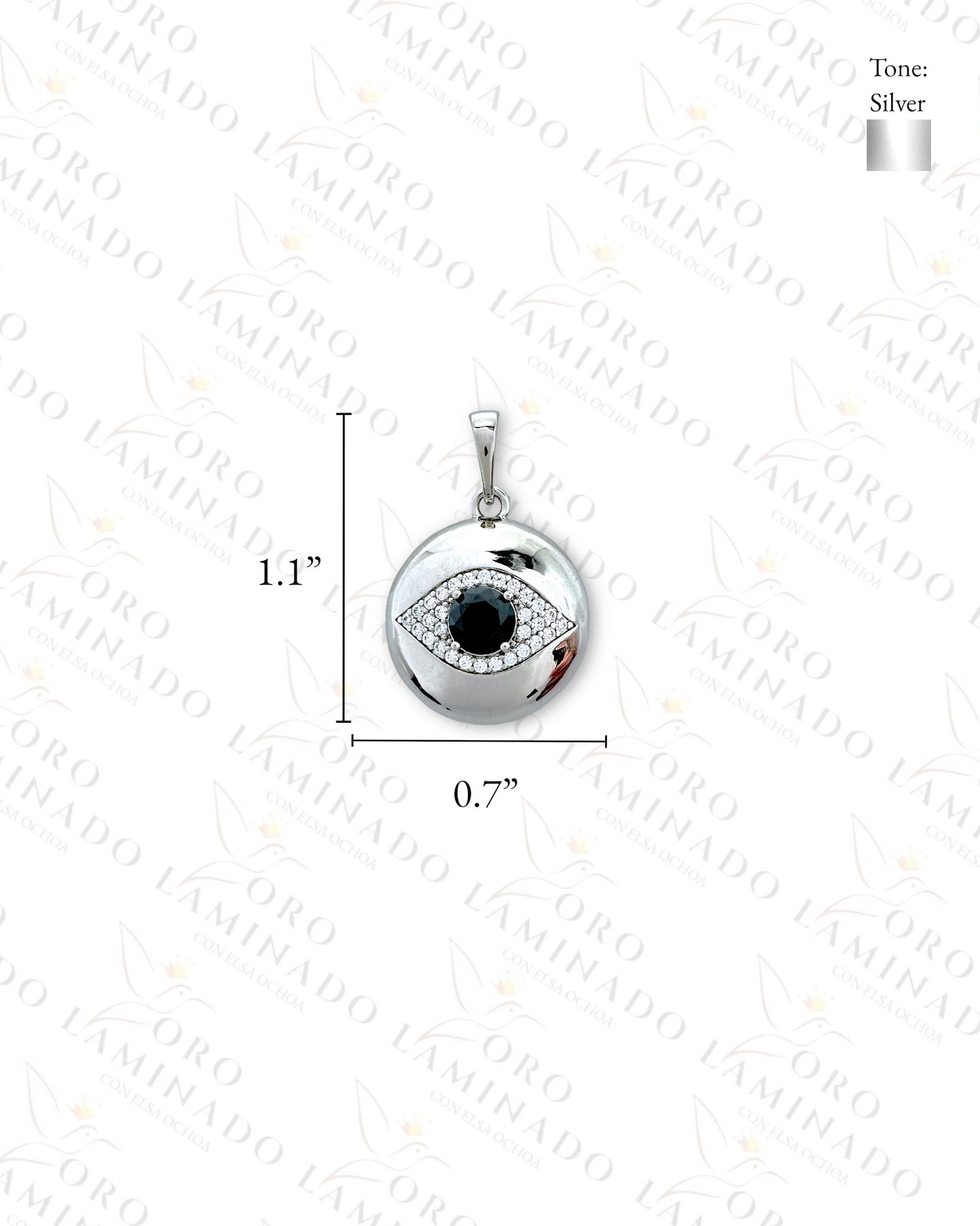 Gold Filled High Quality Silver Crystal Eye Pendant G344