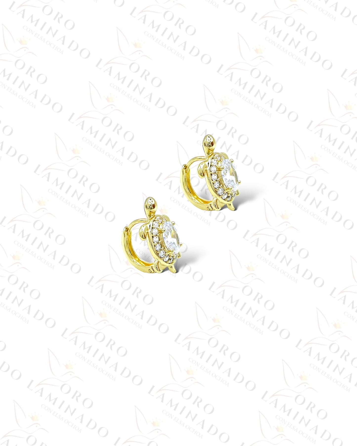 High Quality Crystal Turtle Hoop Earrings Y432