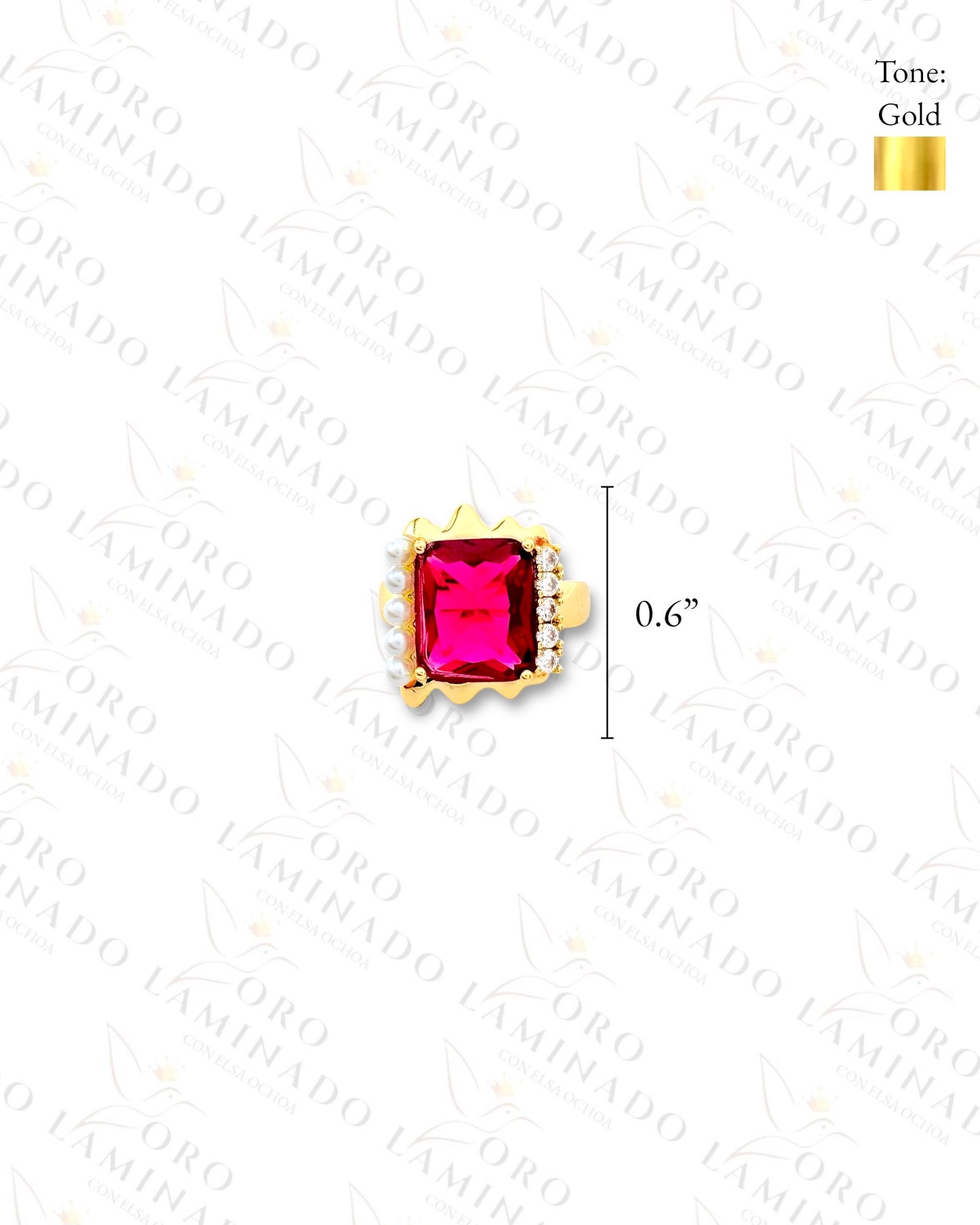 High Quality Adjustable Red Stone Ring (Gold Filled) G44