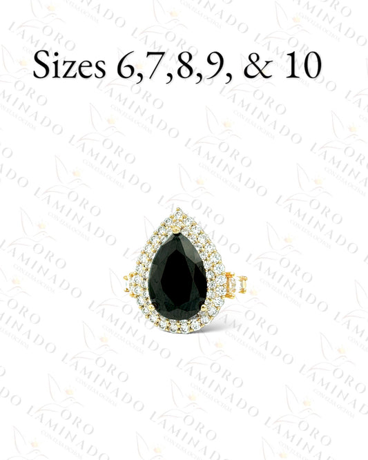 High Quality Sparkling Dark Raindrop Ring G461