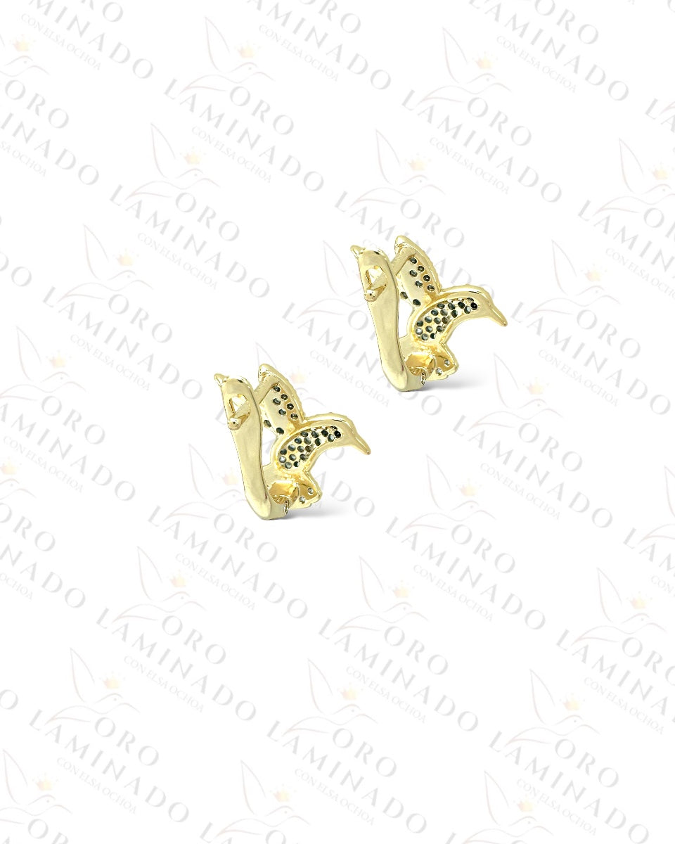 High Quality Sparkling Hummingbird Hoop Earrings R373