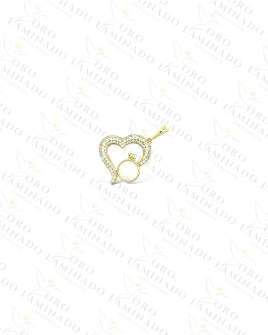 High Quality Heart and Ring Pendant R332