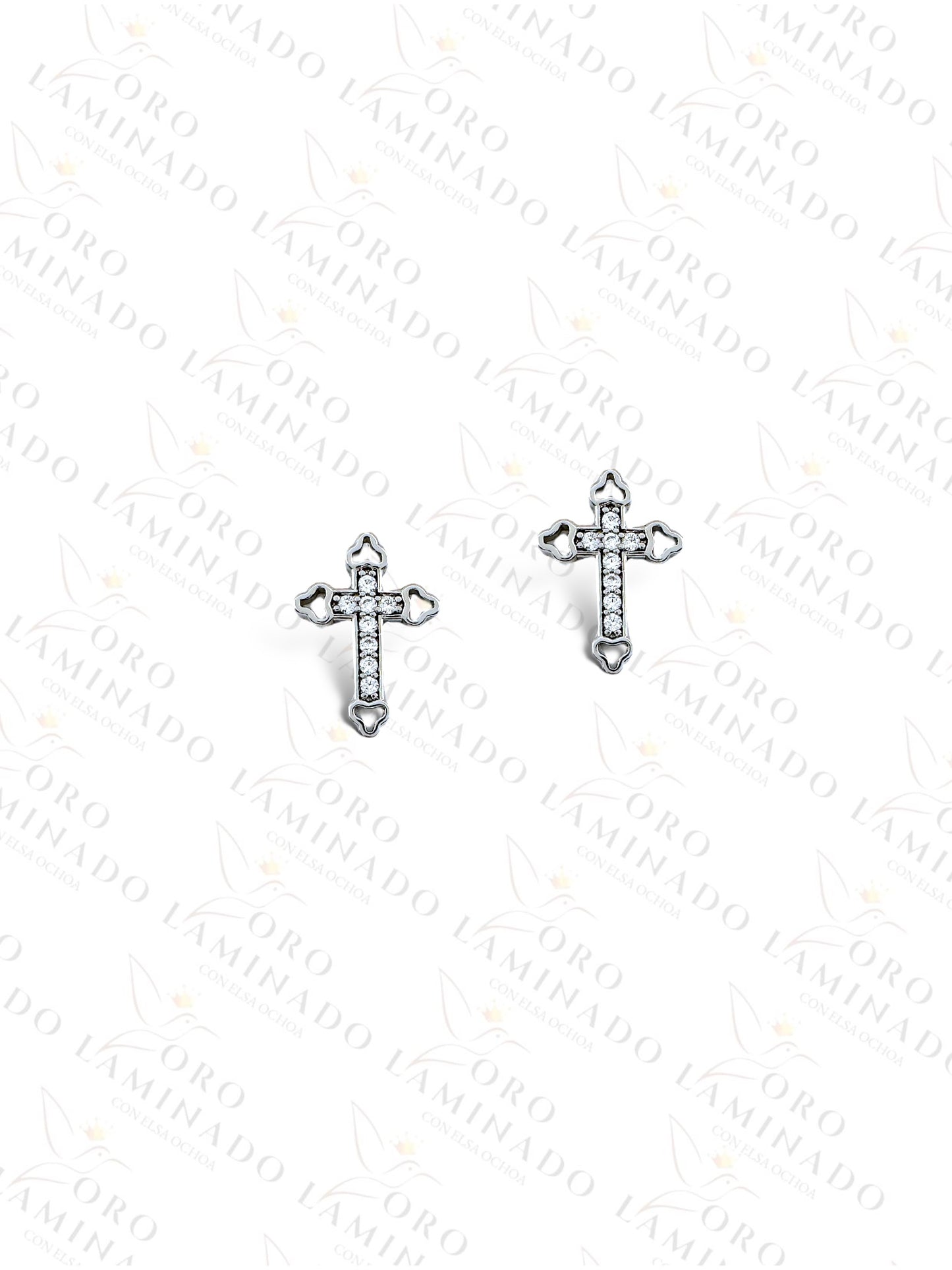 High Quality Silver Cross Men Earrings R467