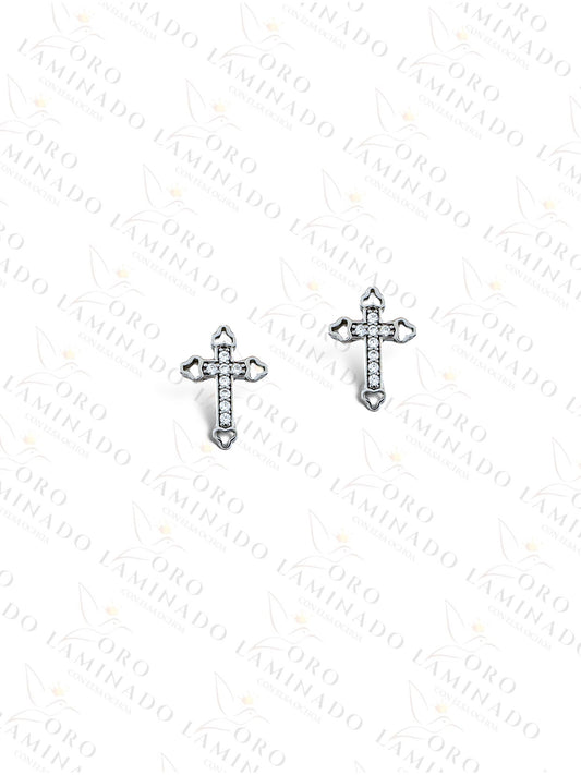 High Quality Silver Cross Men Earrings R467