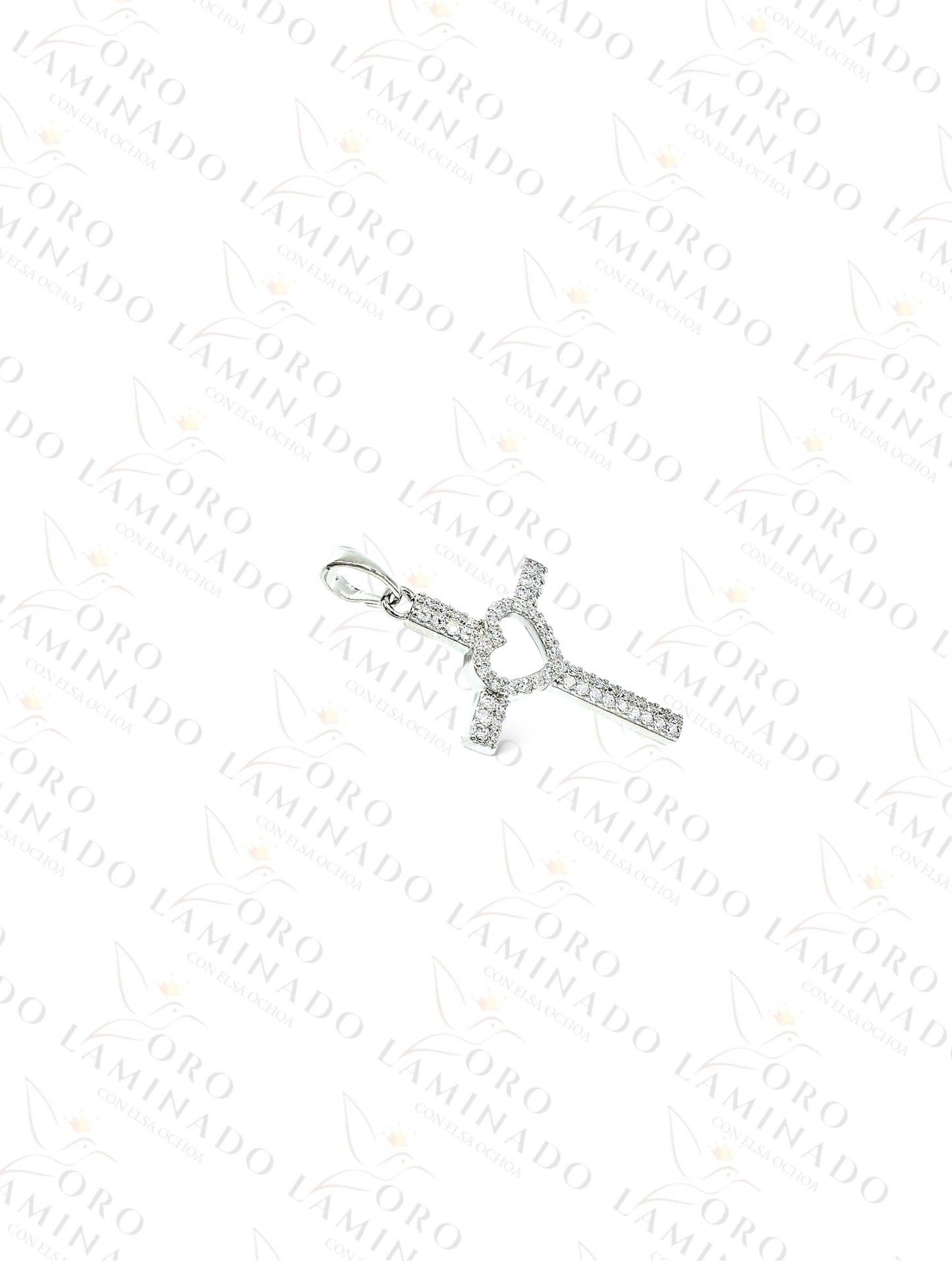 High Quality Silver Heart-Cross Pendant G393