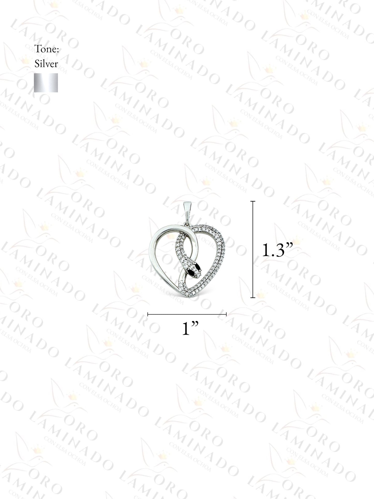 Gold Filled High Quality Snake Heart Silver Pendant Y440