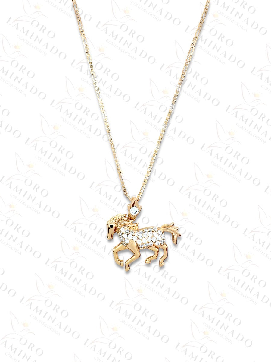 High Quality Sparkling Horse Necklace R194