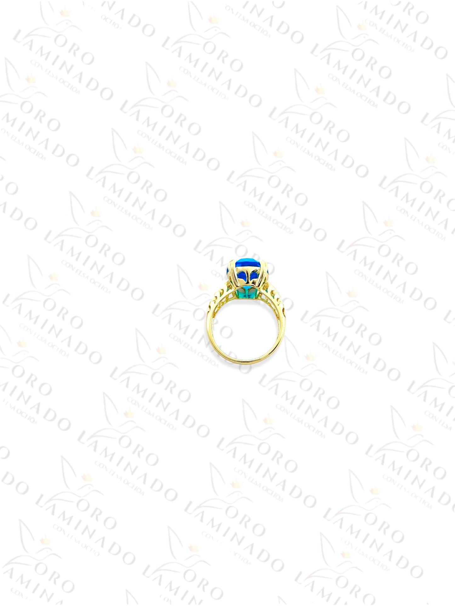 High Quality Blue Oval Crystal Stone Ring G455