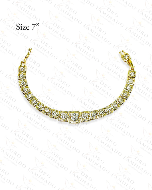 High Quality Square Diamond Bracelet R122