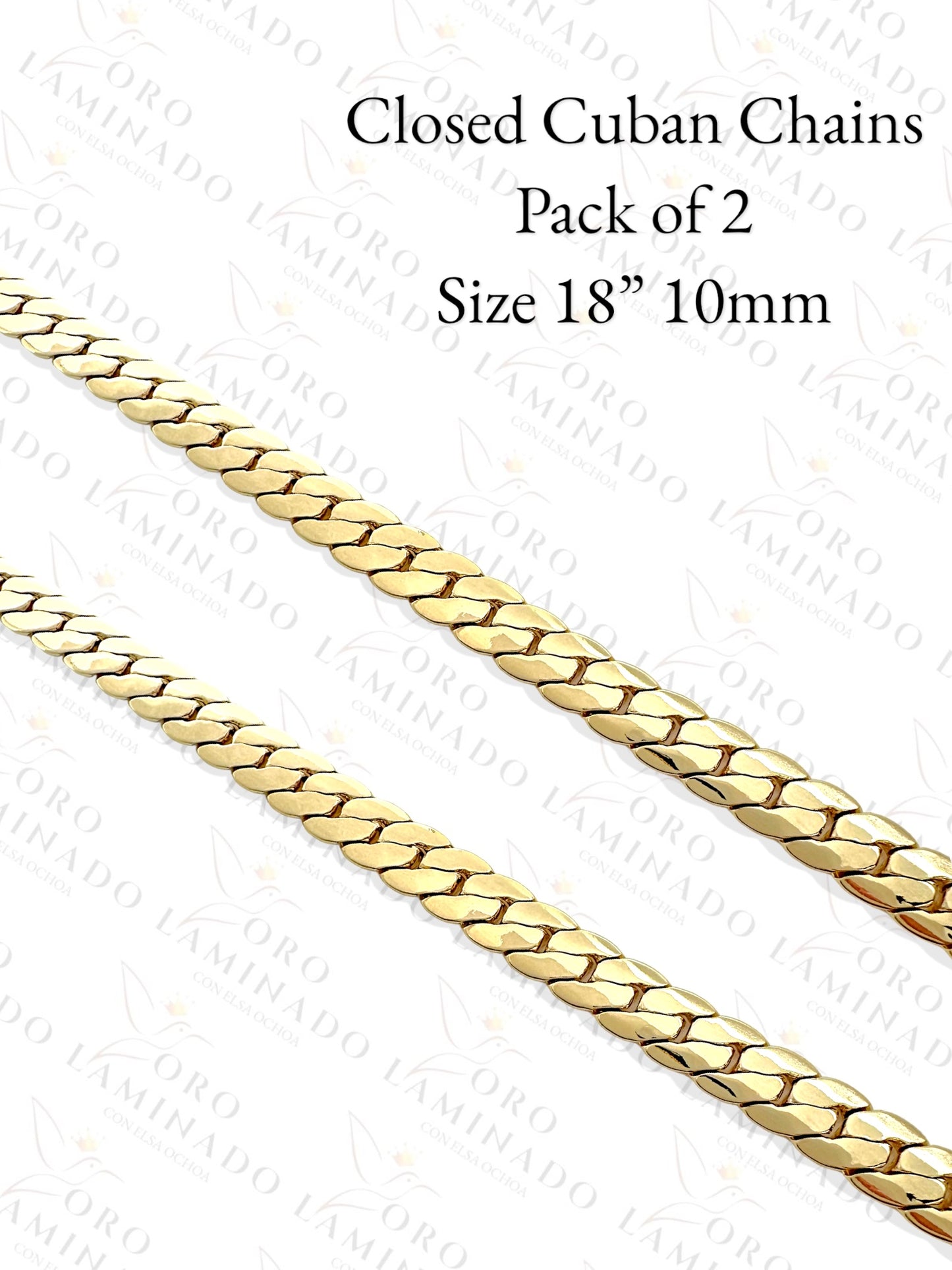 Closed Cuban Chains Pack of 2 Size 18" 10mm R276