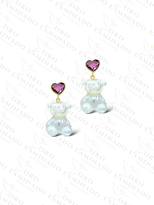 High Quality Holographic Teddy Bear Earrings G174