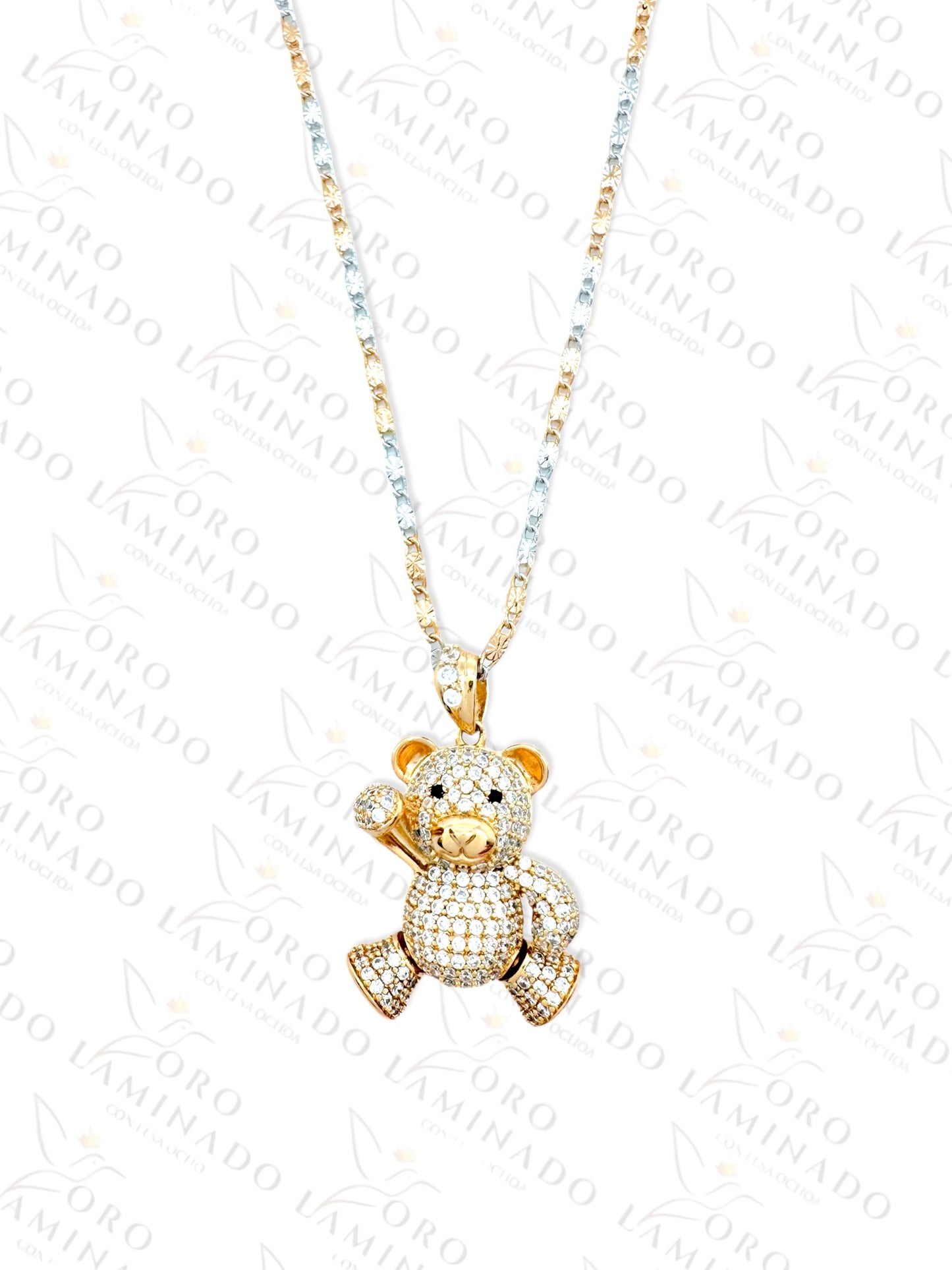 High Quality Sparkling Teddy Bear Necklace Y99