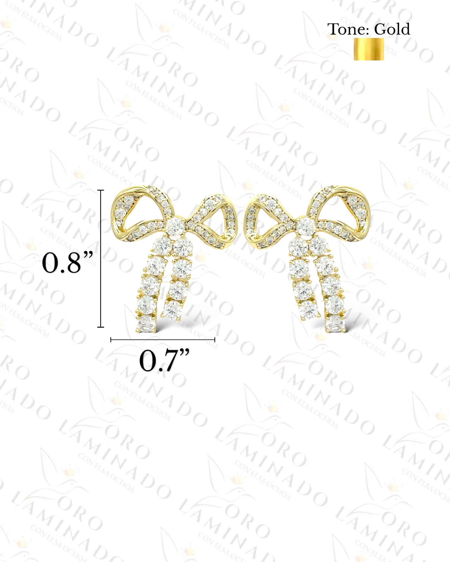 High Quality Diamond Bow Earrings R456