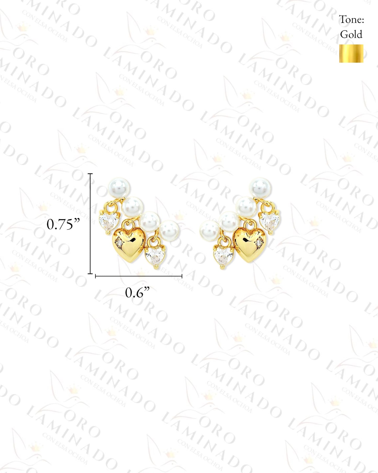 High Quality Pearl and Heart Earrings C400