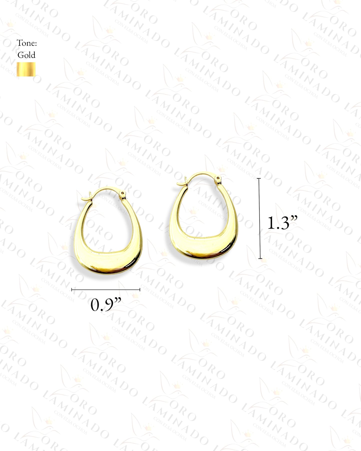 High Quality Plain Oval Hoop Earrings C373