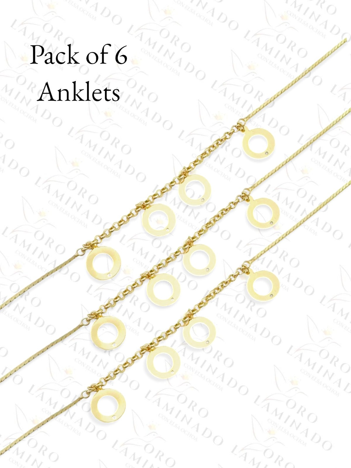 Gold Filled Pack of 6 Circle Anklet G170